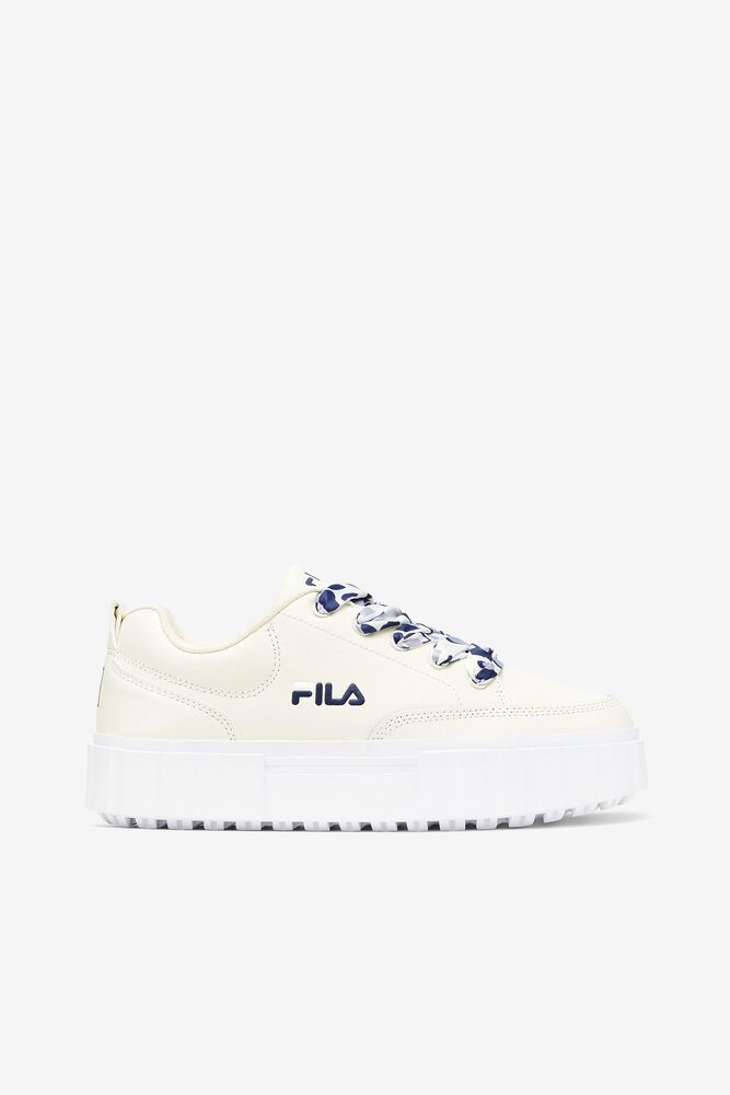 Fila Sneakers Sandblast Low Satin Lace Womens White - India IDO-529047